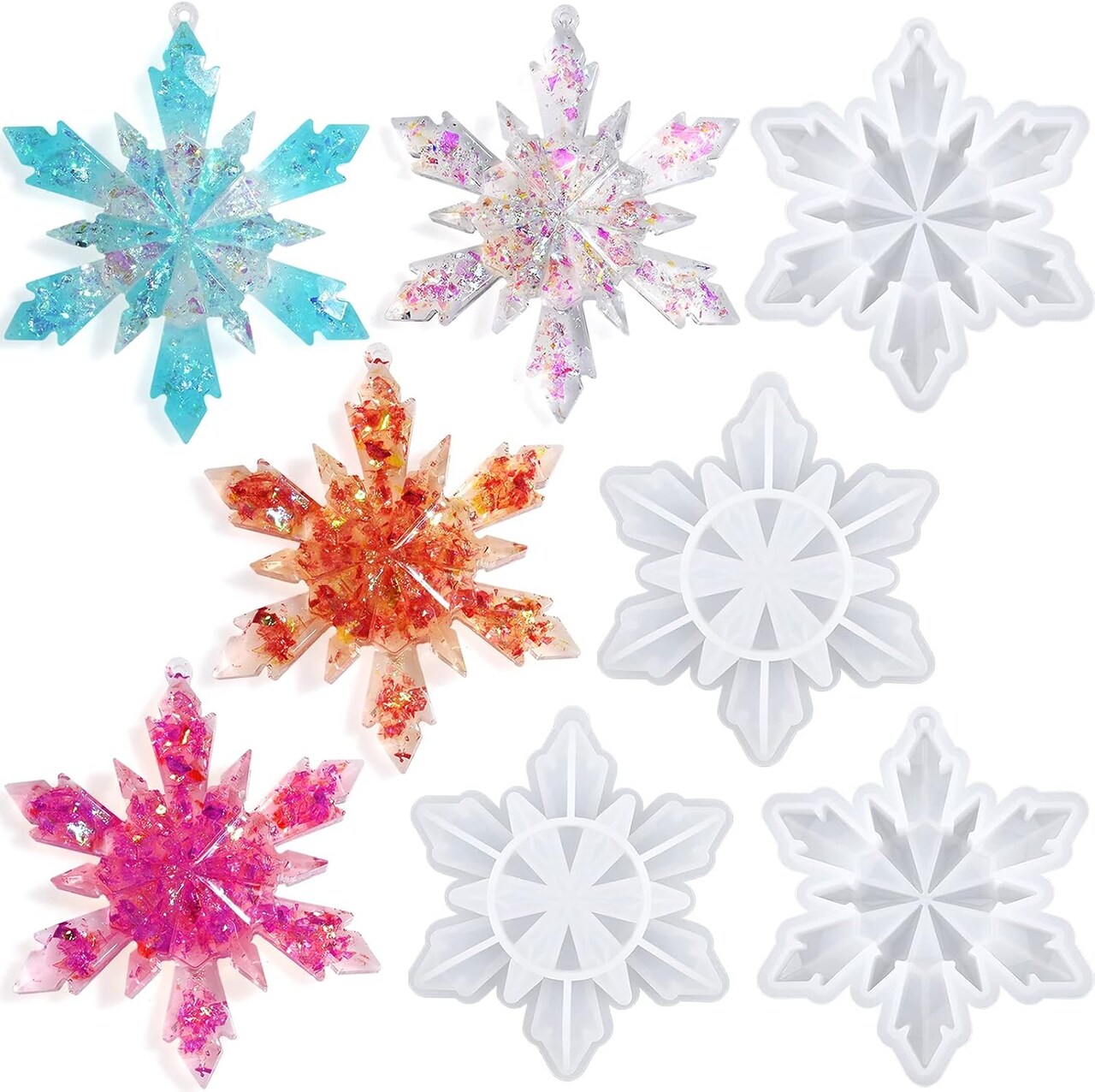 Christmas Resin Molds Silicone - 4 Pcs Big Snowflake Resin Mold